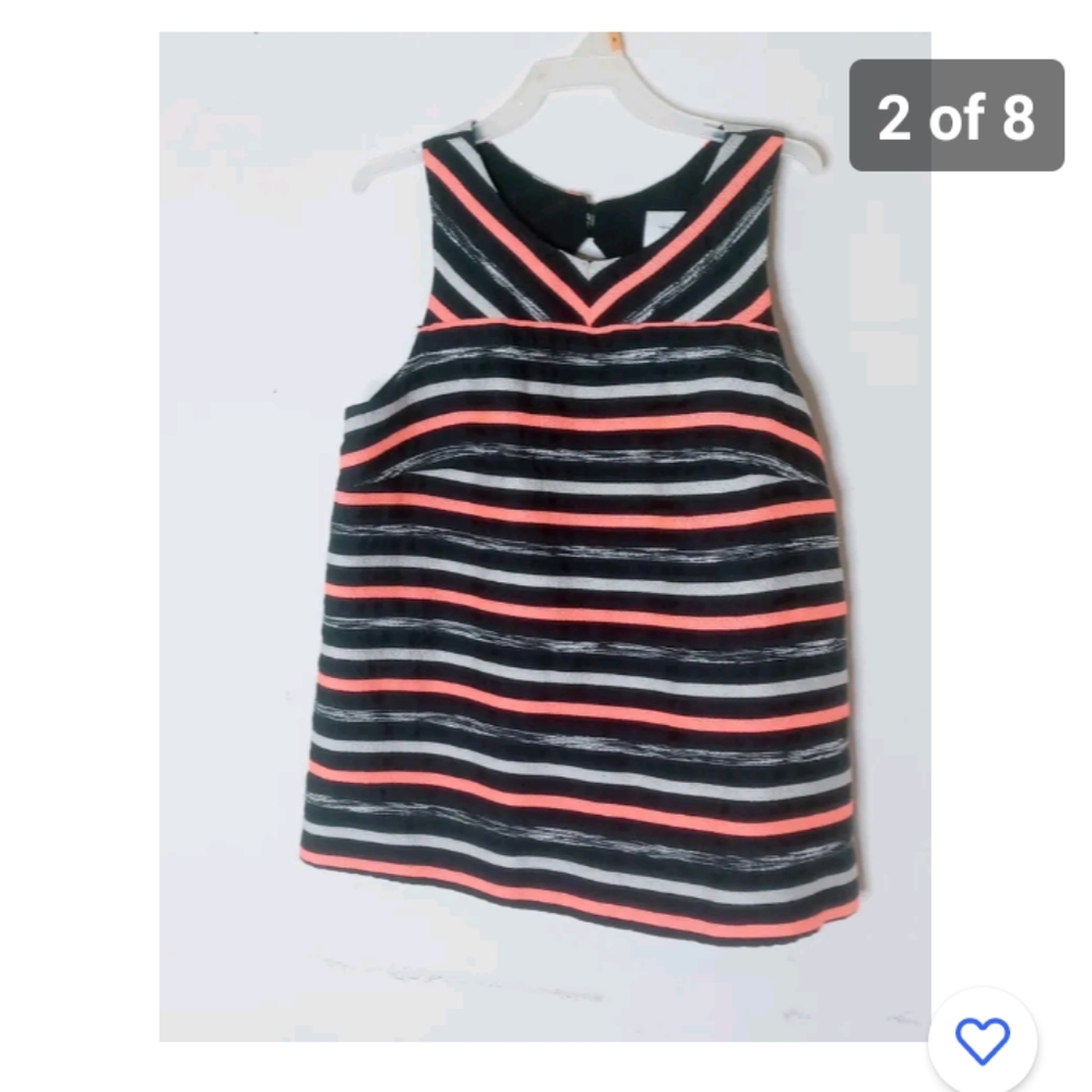 HD In Paris Anthropologie Womens Tank Top 6 Black Coral Sleeveless Open Back
